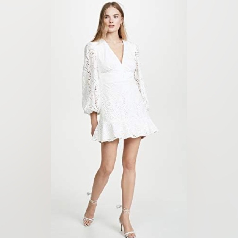 NWT Keepsake Harmony Mini Dress Ivory Eyelet | Size M (US 6)